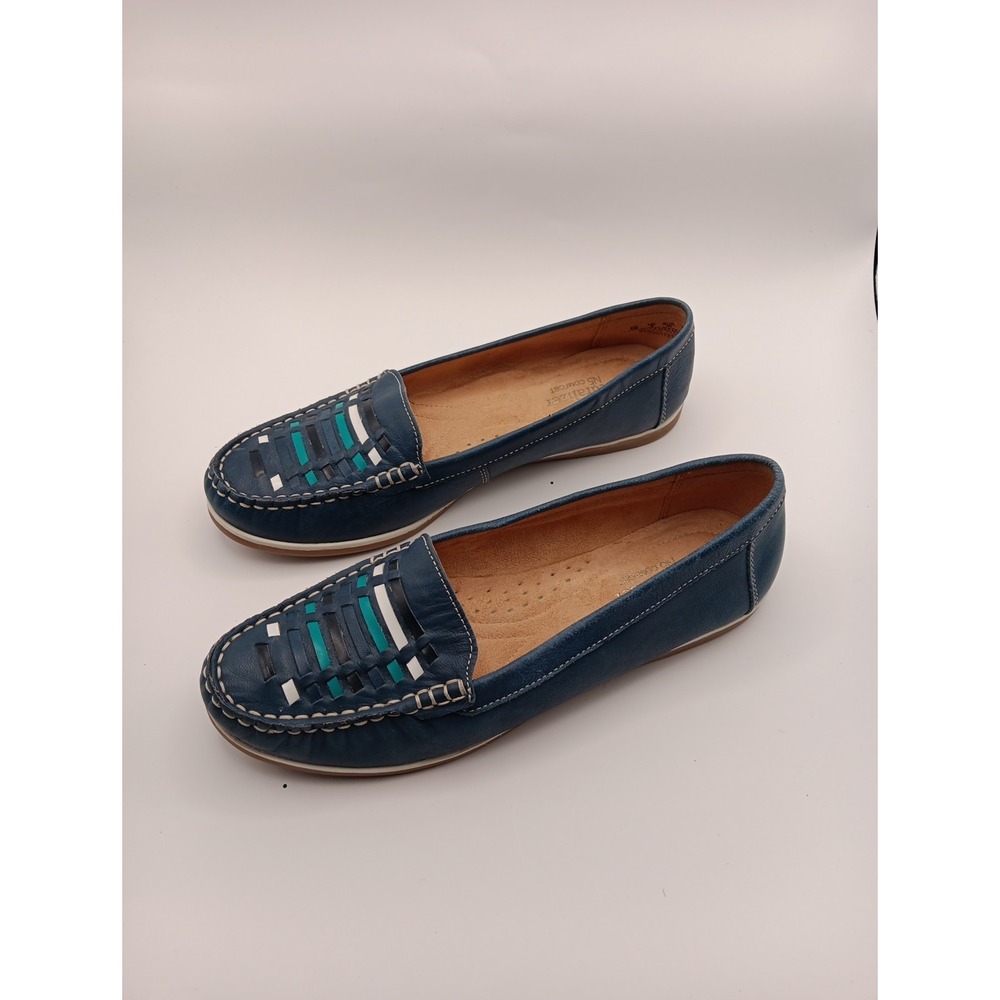 Naturalizer Comfort Blue Leather Loafer Slip‑On Women's‎ Moccasin Size 8M - Picture 4 of 8